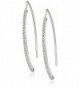 Judith Jack "Geometrics" Sterling Silver and Crystal Elongated Hoop Earrings - CH119ECQB3H