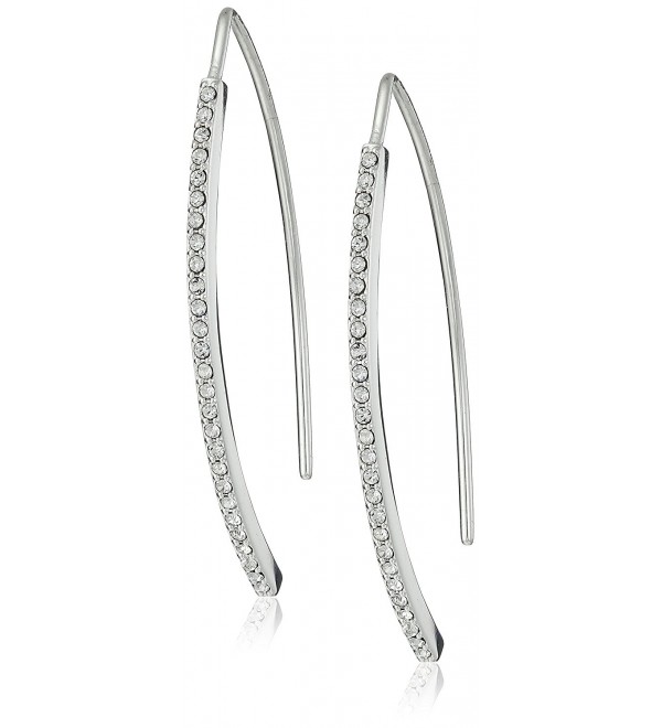 Judith Jack "Geometrics" Sterling Silver and Crystal Elongated Hoop Earrings - CH119ECQB3H