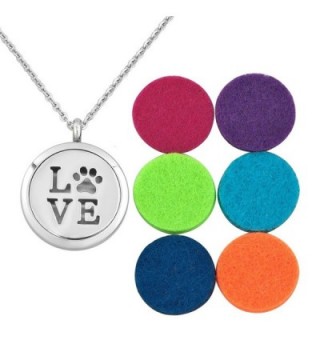 Locket Pawprint Stainless Aromatherapy Essential in Women's Lockets