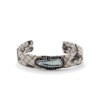 Snakeskin and Crystal Fashion Cuff Bracelet - CQ185X0KMIU