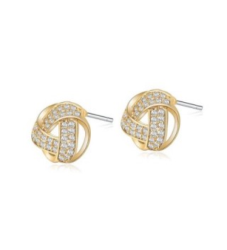 Brilliant Zirconia Earrings Triple Knot Silhouette in Women's Stud Earrings