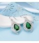 EleQueen Sterling Zirconia Teardrop Earrings