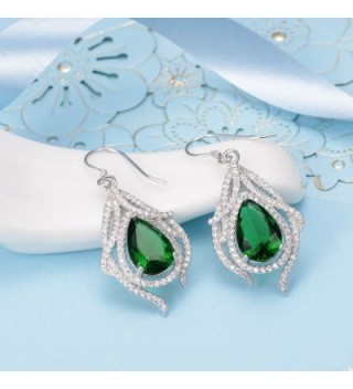 EleQueen Sterling Zirconia Teardrop Earrings