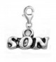 Son Clip On For Bracelet Charm Pendant for European Charm Jewelry w/ Lobster Clasp - C811F1PSGB1