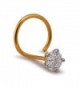 2.0mm Round-Cut-Diamond and 18K Yellow Gold Nose Ring/ Pin - CZ12NYV8Y7W