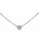 Tiny .925 Sterling Silver CZ Pave Disk Necklace Adjustable Chain 16" - 18" GIFT BOX - C511QB1GZMB