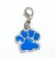 Pro Jewelry Clip-on "Dark Blue Enamel Paw" Charm Dangling - C511LY9FYQ3