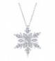 Sterling Silver CZ Snowflake Pendant with 18" Chain - C011UYTEHS5