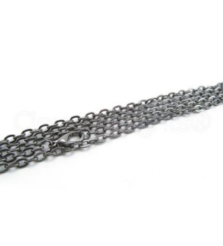 20 CleverDelights Vintage Style Rolo Chain Necklaces - Gunmetal Color - 24 Inch - 3 x 4mm Links - 24" - CK11DY8ATYN
