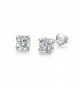 Sterling Silver Simulated Diamond Round CZ Stud Earrings 3mm (ERS03SVR) - CK11Q0XYANZ