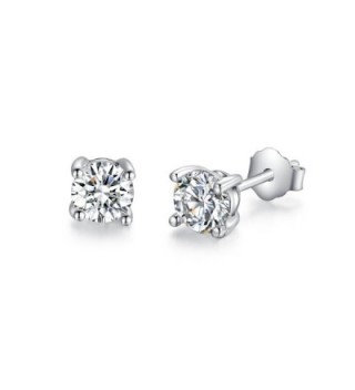 Sterling Silver Simulated Diamond Round CZ Stud Earrings 3mm (ERS03SVR) - CK11Q0XYANZ