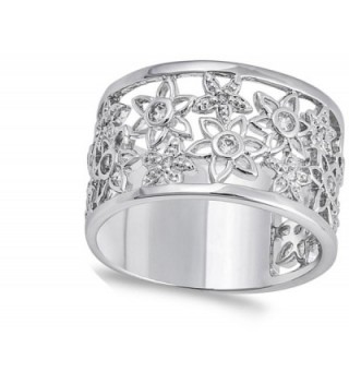 White Filigree Flower Sterling Silver