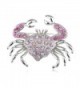 Alilang Silvery Tone Rhinestones Nautical Ocean Sea Crab Brooch Pin - Rose - C91138HOXG1