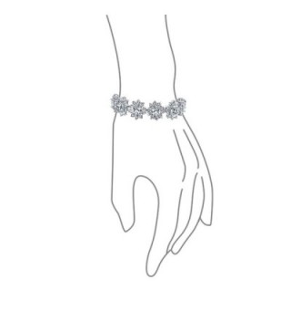 Bling Jewelry Flower Bracelet Rhodium in Women's Tennis Bracelets