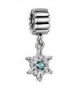 Christmas Snowflake Blue Crystal Birthstone Jewelry Bead Fits Pandora Charm Bracelets - C611RB3LRB7