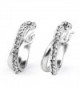 Sterling Silver White Crystal Simulated Diamond Two Layer Unique Hoop Earrings - CR12KJNAEVN
