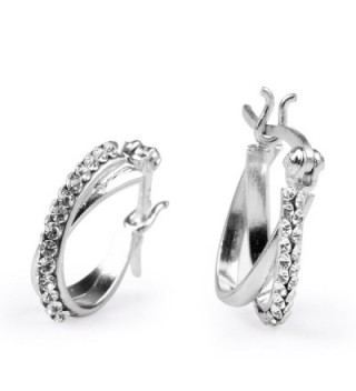 Sterling Crystal Simulated Diamond Earrings in Women's Hoop Earrings