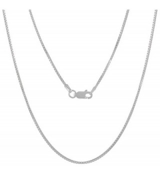 0.7mm - 4.5mm .925 Sterling Silver Italian Crafted Box Link Chain Necklace - 16"18"20"24"30"36" - C312NZO87O4