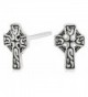 Bling Jewelry Celtic Cross Stud earrings 925 Sterling Silver 9mm - CW11EPIY7T5
