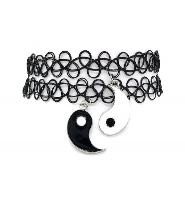 Stoyuan Yinyang Pendant Tattoo Choker Necklace Fashion Black Choker Necklace - CX12NGG86UO