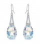 EleQueen Sterling Teardrop Iridescent Swarovski - Iridescent Aurora Borealis AB - CB12NB3YGM5