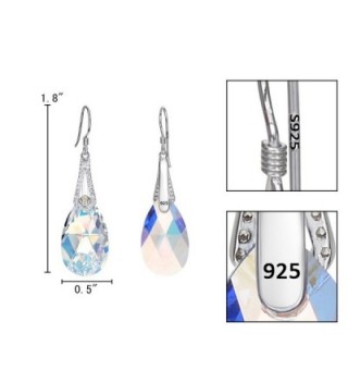 EleQueen Sterling Teardrop Iridescent Swarovski in Women's Drop & Dangle Earrings