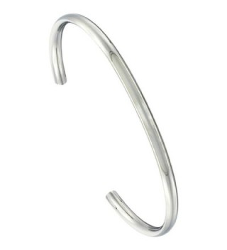Stainless Steel Cuff Bracelet Domed Highly Polished Comfort-fit 3/16 inch wide- 7 inch - CD118WI3SZX