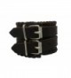 Wide Brown Leather Strap Buckle Adjustable Cuff Bracelet - CF11YL7JE61