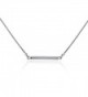 CIShop Minimalist "Balance" Sterling Silver Cubic Zirconia Ball Bar Pendant Necklace for Women - Bar - CA182E8C0EY