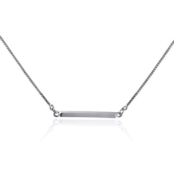 CIShop Minimalist "Balance" Sterling Silver Cubic Zirconia Ball Bar Pendant Necklace for Women - Bar - CA182E8C0EY