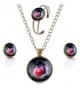 lureme Time Gem Series Simple Vintage Style Pendant Necklace Stud Earrings Bangle Jewelry Sets(SET001) - CU12FO6R4MD