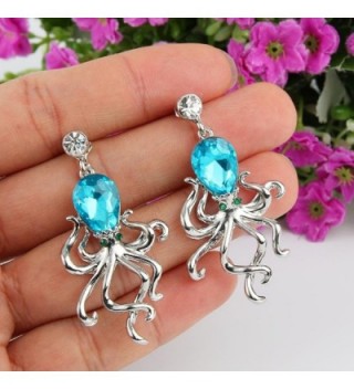 EVER FAITH Rhinestone Turquoise Silver Tone in Women's Drop & Dangle Earrings