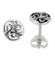 Sterling Silver Celtic Triskelion Stud Earrings- 1/4 inch - CC111VPMYFJ