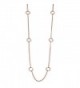 Rose Gold Plated Sterling Silver Two-Strand Cable Chain With Circles Station Necklace (22 inch) - C0119FYKTD7