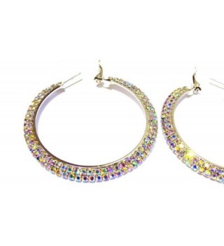 Crystal Iridescent Silver Rhinestone Earrings