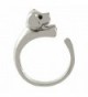 Enhanced Puppy Dog Animal Wrap Ring White Gold-plated Shiny Silver Tone - CN11DZ0R0OD