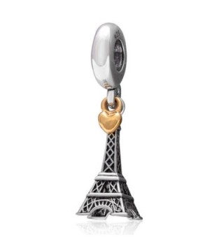 Choruslove Paris Eiffel Tower Travel Charms with Golden Heart for European Bracelet - CY128RPR8G5