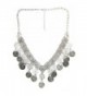 JoJo & Lin Vintage Bohemian Exaggerated Coins Antique Silver Statement Necklace for Women - C71286Z9S5P