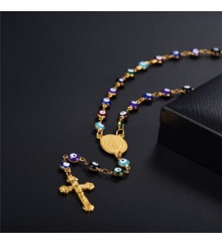 Colorful Beaded Plated Necklace Crucifix