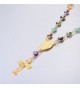 Colorful Beaded Plated Necklace Crucifix in Women's Pendants