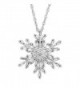 Snowflake Pendant Necklace with White Cubic Zirconia in Sterling Silver - CG182YUS5EY