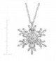 Snowflake Pendant Necklace Zirconia Sterling in Women's Pendants