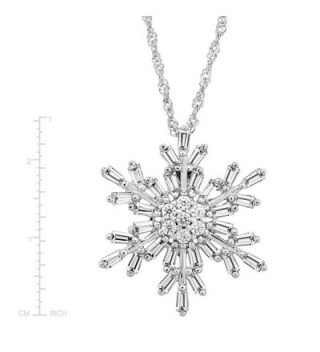 Snowflake Pendant Necklace Zirconia Sterling in Women's Pendants