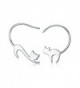 Presentski Cat Hoop Earrings 925 Sterling Silver Kitty Eardrop Birthday for Women - CB189K3Y3XK