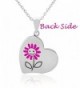 Engraved Flower Pendant Necklace Daughter in Women's Pendants