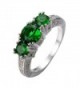 Junxin Dainty White Gold Round Three Stone Emerald Ring for Anniversary Size5/6/7/8/9/10/11/12 - CR12DODBX2Z