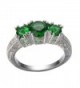 Jewelry Three stone Emerald Wedding Engagement