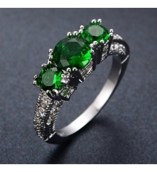Jewelry Three stone Emerald Wedding Engagement in Women's Wedding & Engagement Rings