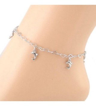 SusenstoneHeart-shaped Chain Dolphins Women Anklet Bracelet Sandal Beach Foot Jewelry - CH11A0UTLXN