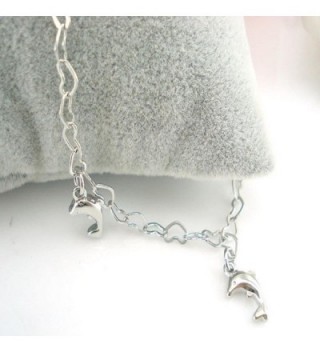 SusenstoneHeart shaped Dolphins Anklet Bracelet Jewelry